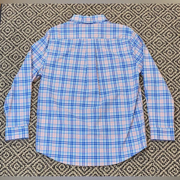 ๐ NWOT! ๐ Vineyard Vines Sz 7 Blue/Pink Button Down Collared Long-Sleeve Shirt - Picture 2 of 3